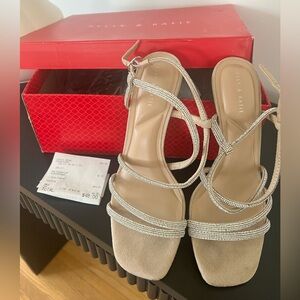 Kelly & Katie sandy beige heels 8M with packaging but worn once in grass